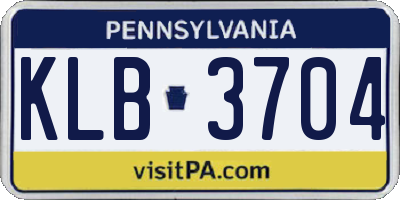 PA license plate KLB3704
