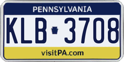 PA license plate KLB3708