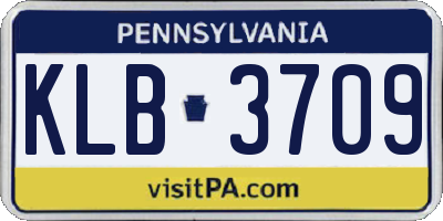 PA license plate KLB3709
