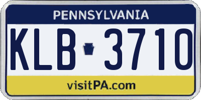 PA license plate KLB3710