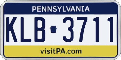 PA license plate KLB3711