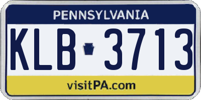 PA license plate KLB3713
