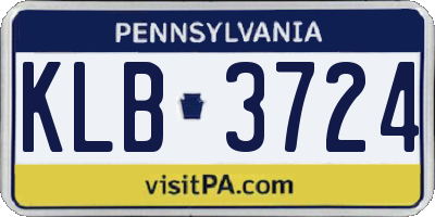 PA license plate KLB3724