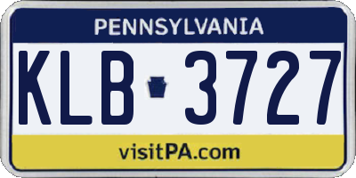 PA license plate KLB3727