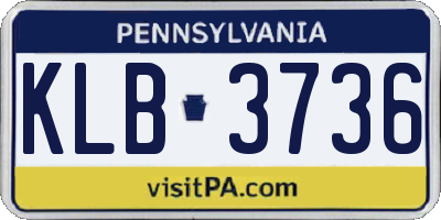 PA license plate KLB3736