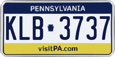 PA license plate KLB3737