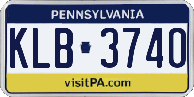 PA license plate KLB3740