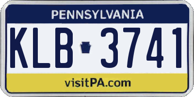 PA license plate KLB3741