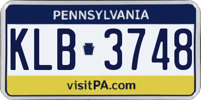 PA license plate KLB3748