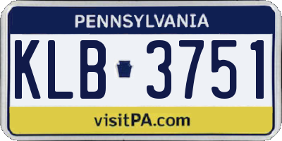 PA license plate KLB3751