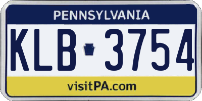PA license plate KLB3754