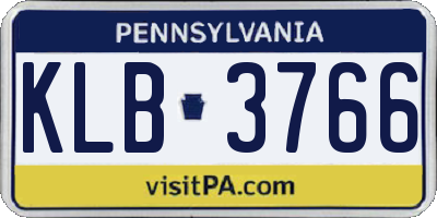 PA license plate KLB3766