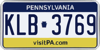 PA license plate KLB3769