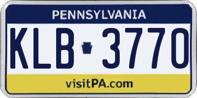 PA license plate KLB3770