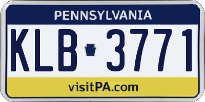 PA license plate KLB3771