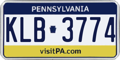 PA license plate KLB3774