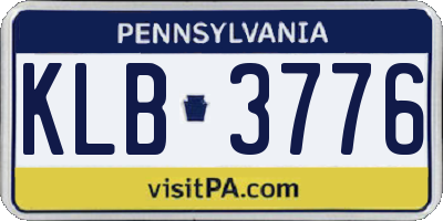 PA license plate KLB3776