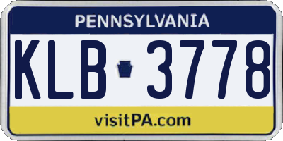 PA license plate KLB3778