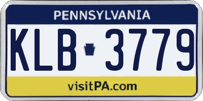 PA license plate KLB3779