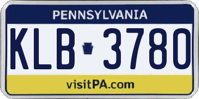 PA license plate KLB3780