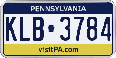 PA license plate KLB3784