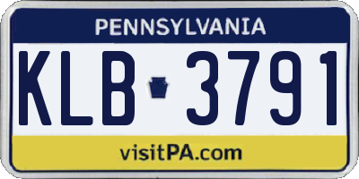 PA license plate KLB3791