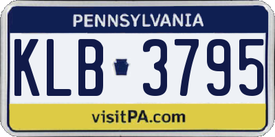 PA license plate KLB3795