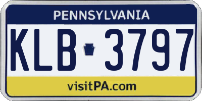 PA license plate KLB3797