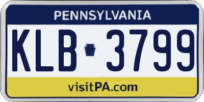 PA license plate KLB3799