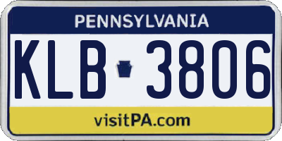 PA license plate KLB3806