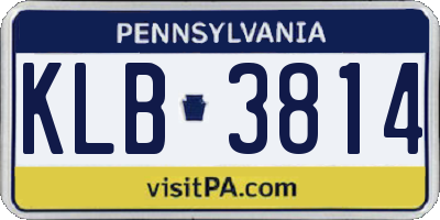 PA license plate KLB3814