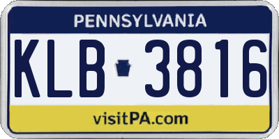 PA license plate KLB3816
