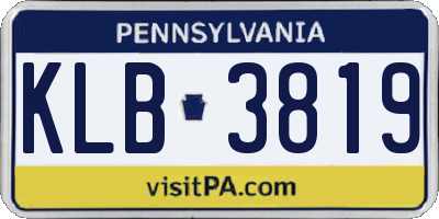 PA license plate KLB3819