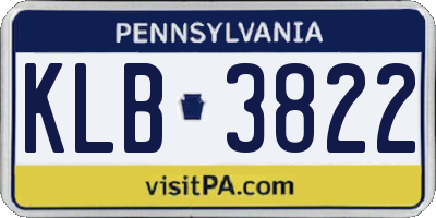 PA license plate KLB3822
