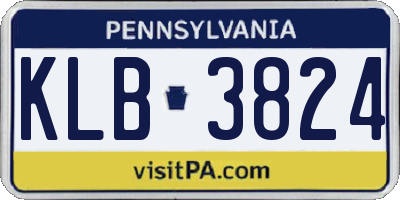 PA license plate KLB3824