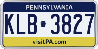 PA license plate KLB3827