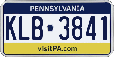 PA license plate KLB3841