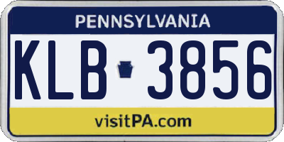 PA license plate KLB3856