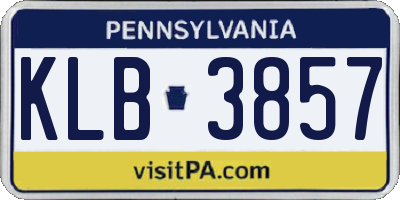 PA license plate KLB3857