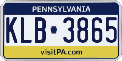 PA license plate KLB3865