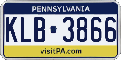 PA license plate KLB3866