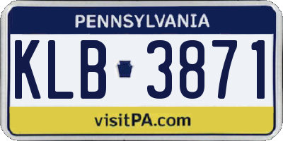 PA license plate KLB3871