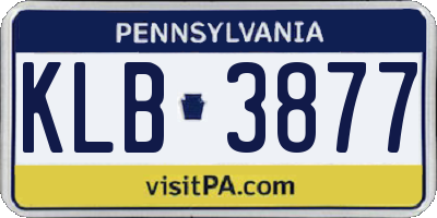 PA license plate KLB3877