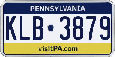PA license plate KLB3879