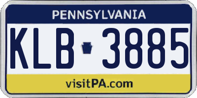 PA license plate KLB3885