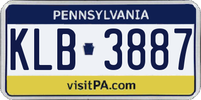 PA license plate KLB3887