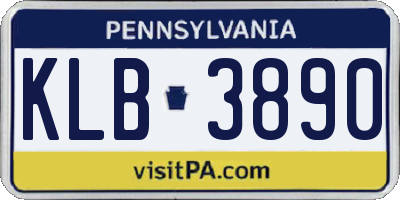 PA license plate KLB3890