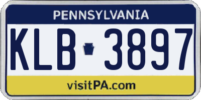PA license plate KLB3897
