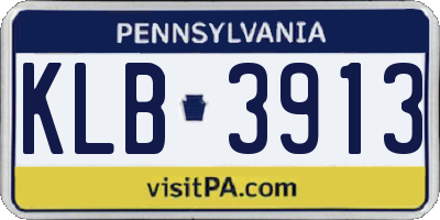 PA license plate KLB3913