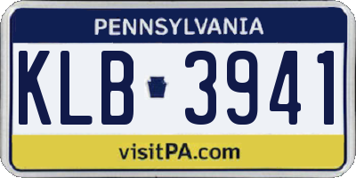 PA license plate KLB3941